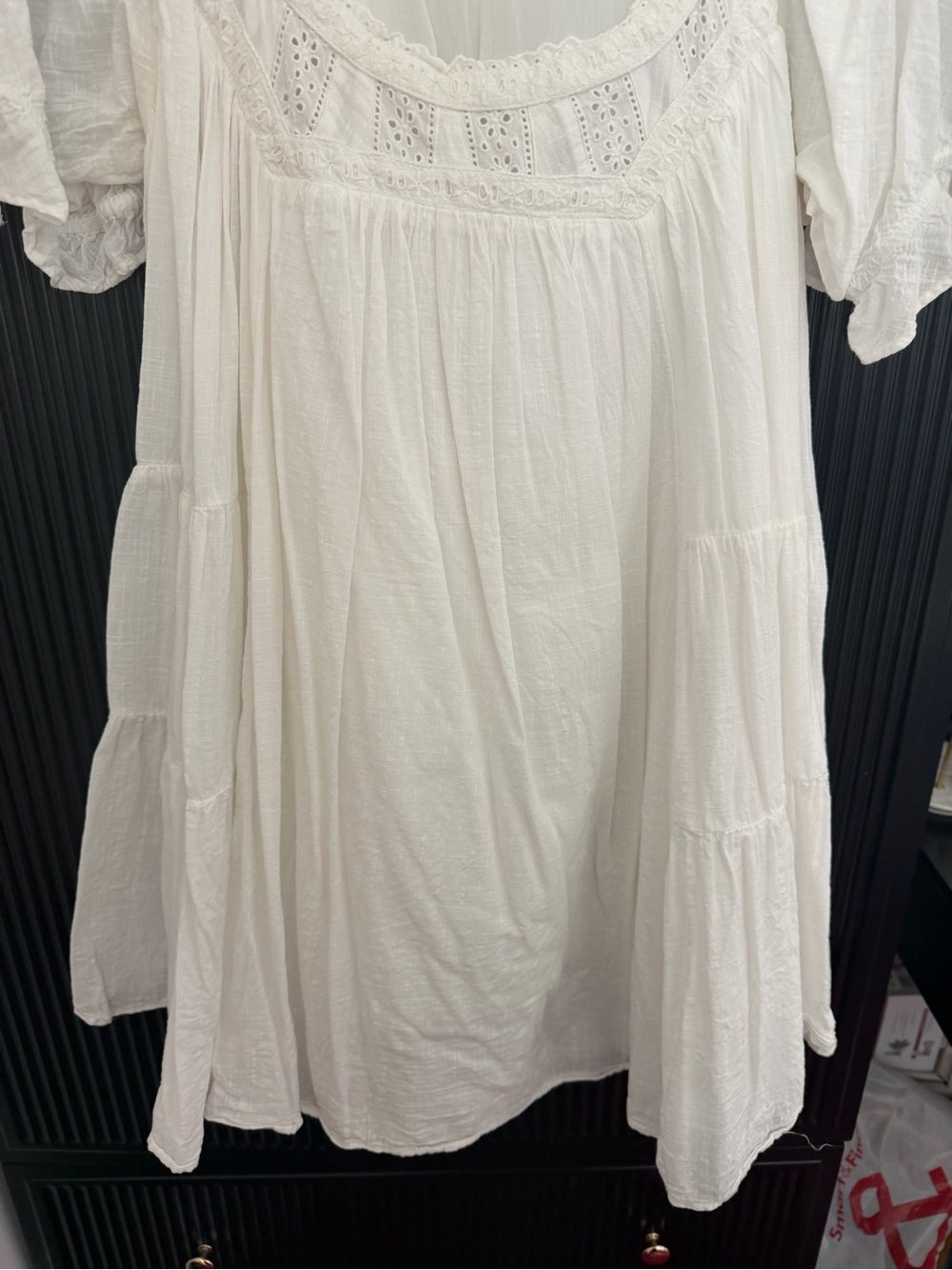Free People White Eyelet Peasant Tunic Dress - Picture 5 of 5